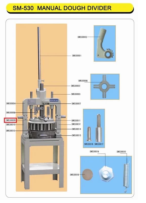 Крышка ножевого блока SM530009/13D124-01 для делителя серии SM модели SM-530