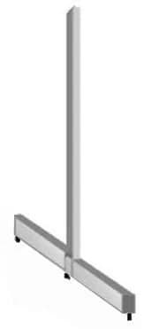 Стойка 80х30 с базой T-образная (H=2100, G=2х470, T-LT 32472100, глян, RAL 7035)