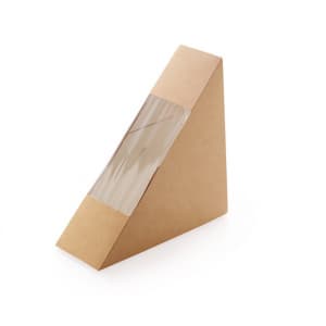 Коробка для сэндвича 130x130x40мм картон крафт