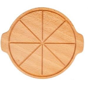 Доска для пиццы D 30см c бороздкой на 8 кусков с двумя ручками дерево PPwood 04091116