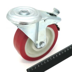 Колесо поворотное D125 F18 с тормозом п/болт М12 RoboLabs 24731