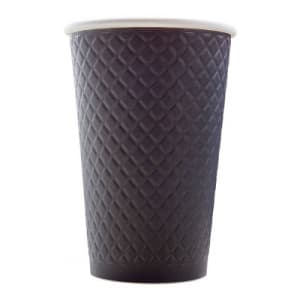Стакан бумажный для горячих напитков двухслойный с конгревом Waffle Black 400мл