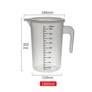Кувшин мерный 2000мл с крышкой с черной шкалой Enigma Cookware SJ-L2020B
