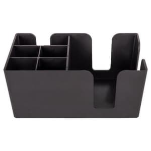 Органайзер для салфеток/сахара/размешивателей/зубочисток на 6 отделений пластик черный Enigma Cookware bar caddy