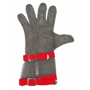 Перчатка кольчужная размер M нейлоновая лента w 2 см цвет красный Enigma Cookware Chainmail glove M
