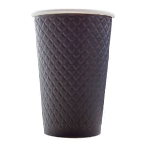 Стакан бумажный для горячих напитков двухслойный с конгревом Waffle Black 400мл