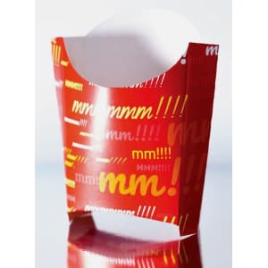 Коробка для картофеля фри 125x36x130мм Emoji бумага